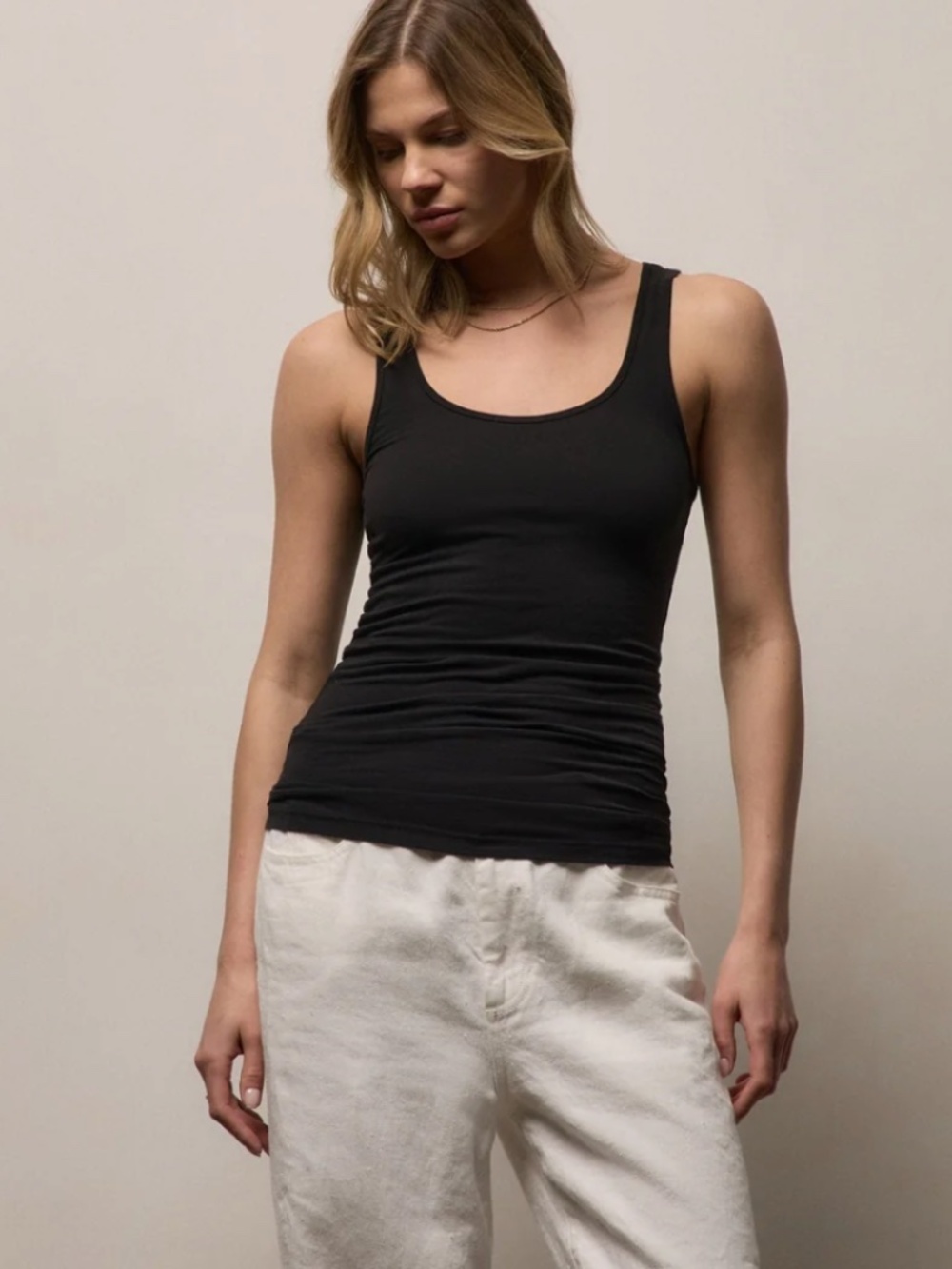 James Perse Black Ribbed Tank - Picture 3 of 8